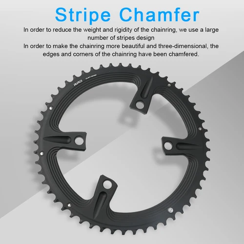 Imagen 2 del producto RIRO bicicleta de carretera 4 pernos 110BCD plato 105 FC-R7000 / ULTEGRA FC-R8000 / DURA-ACE FC-R9100 asimétrico 50-34T 52-36T 53-39T