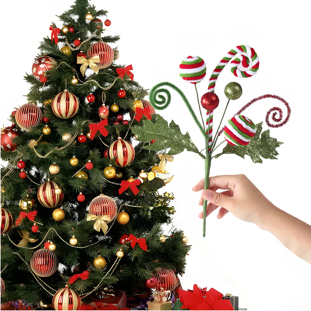 Рождественские искусственные цветы, декор с Рождеством для дома, 2025 Navidad Natal, рождественская елка, цветочный орнамент, подарок на Новый год 2026