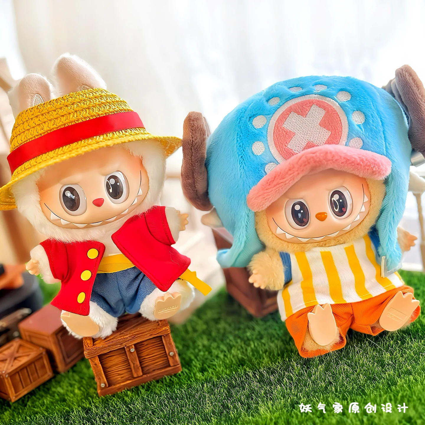 

(Only Clothes)For Labubu 17cm Baby Clothes Cosplay One Piece Luffy Tony Tony Chopper Doll Clothes Exquisite Handmade