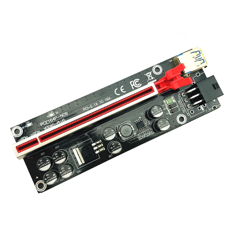 صاعد PCIE 009S Plus ذهبي ، USB ، PCI E Cable ، Express x16 ، GPU Riser ، بطاقة فيديو لتعدين BTC Bitcoin ، 1-10