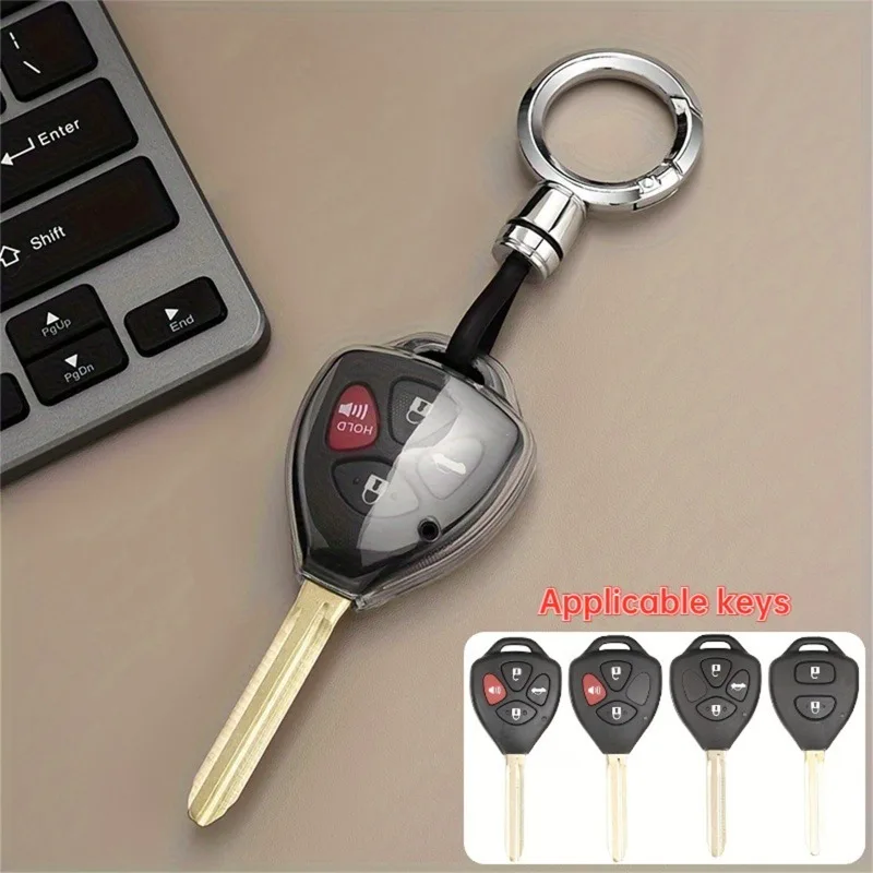 1 pcs TPU Car Remote Key Case Cover, Fit for Toyota Corolla Camry Reiz RAV4 Crown Avalon Venza Matrix Keyless Auto Accessories