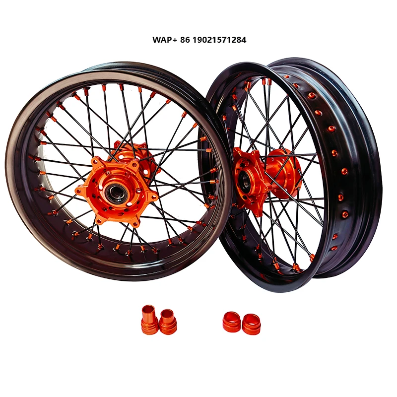 

Motorcycle Wheels for EXC SXF 250 350 450 Supermotard 17 Inch 36 Spokes Alloy Anodizing Supermoto Wheel Sets