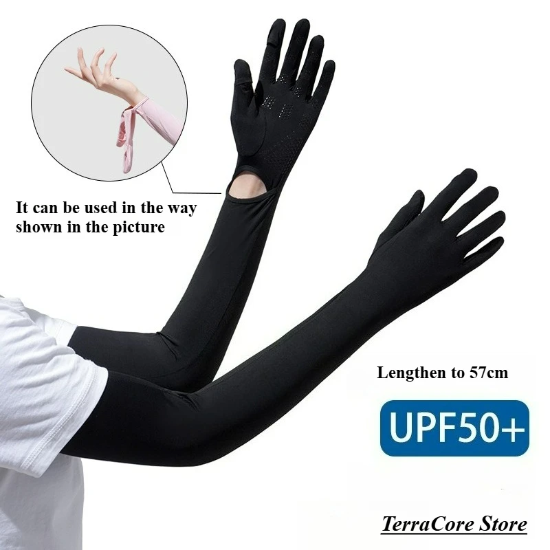 

New Women's Special Ice Sleeve Gloves Ultra-thin and Elongated Sunscreen Breathable Sweat-absorbing Quick-drying