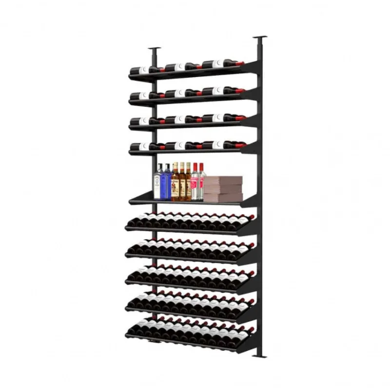 Custom.Floor النبيذ تخزين المنزل بار المطبخ الطعام غرفة المعيشة قائما بذاته رف النبيذ المخصص