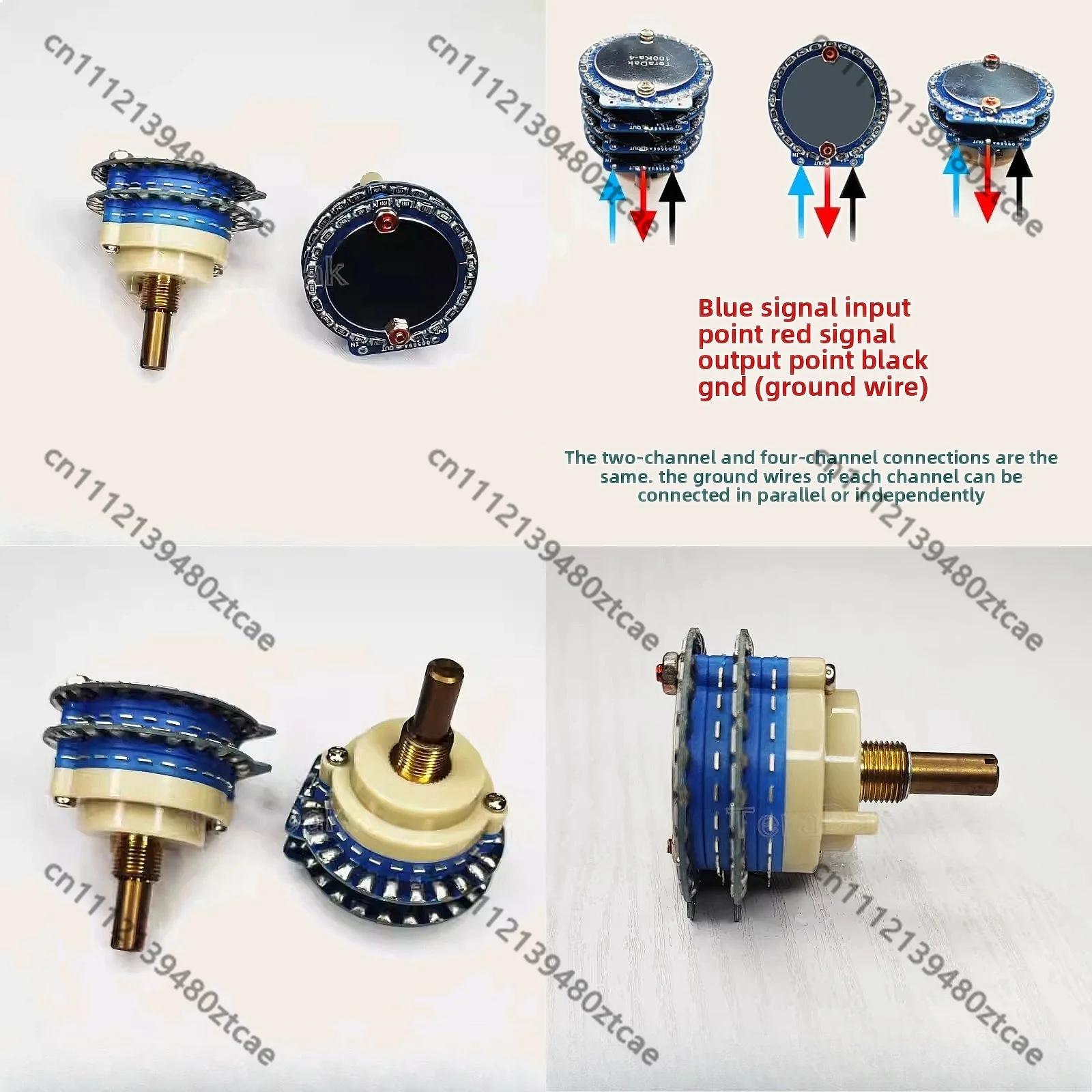 Dual Channel High Precision 24 Bit 10K 20K 50K 100K 250K Stepper Volume Sensor Small Error Potentiometer