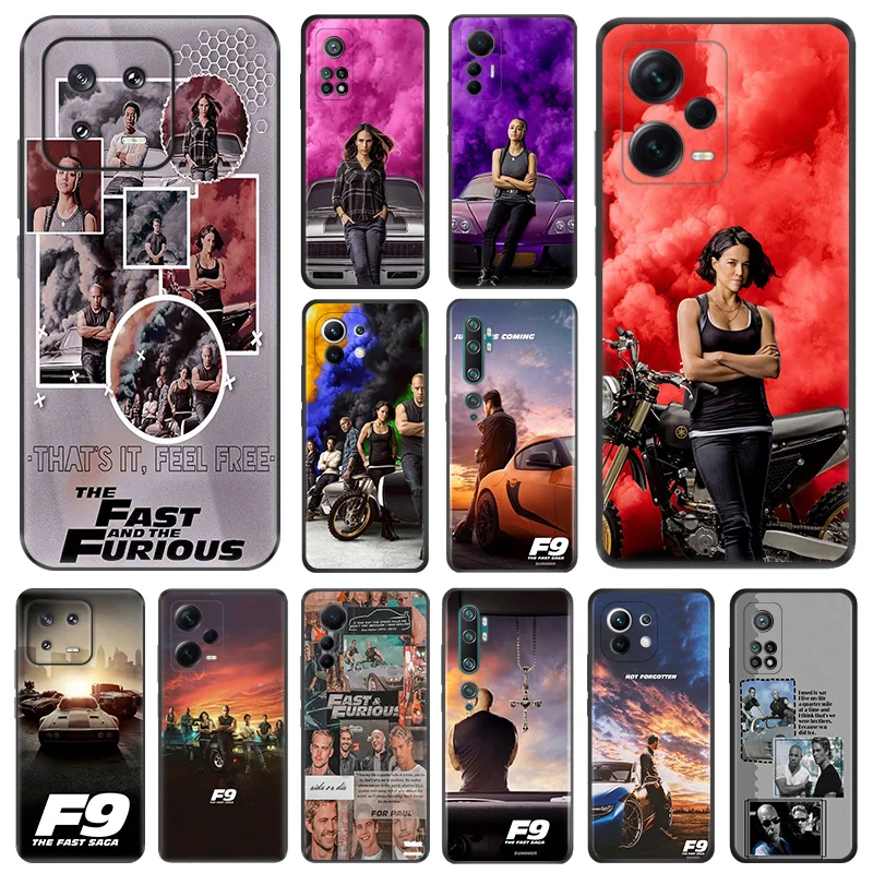 Matte Phone Cases For Redmi 12 12c 13c Note12 Note13 Pro Fast Furious 9 Xiaomi 13 Lite 12x 12t 12s 4G 5G Soft Black Cover