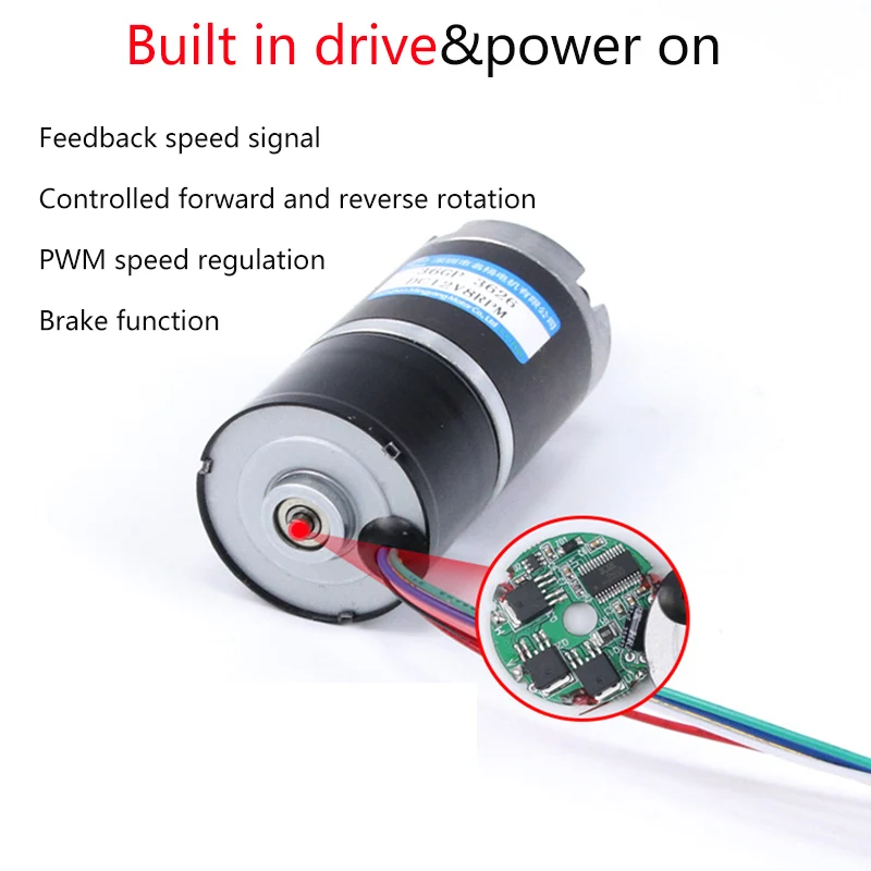 100KG 36MM 3626 12/24V 30000 uur miniatuur groot koppel snelheidsregelmotor Borstelloze DC Reductie Planetaire Reductiemotor MAX