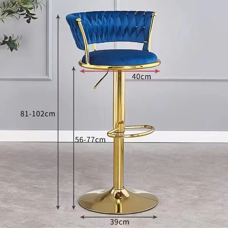 Yellow green blue wholesale luxury high table stool bar chair home hotel kitchen rotating bar stool