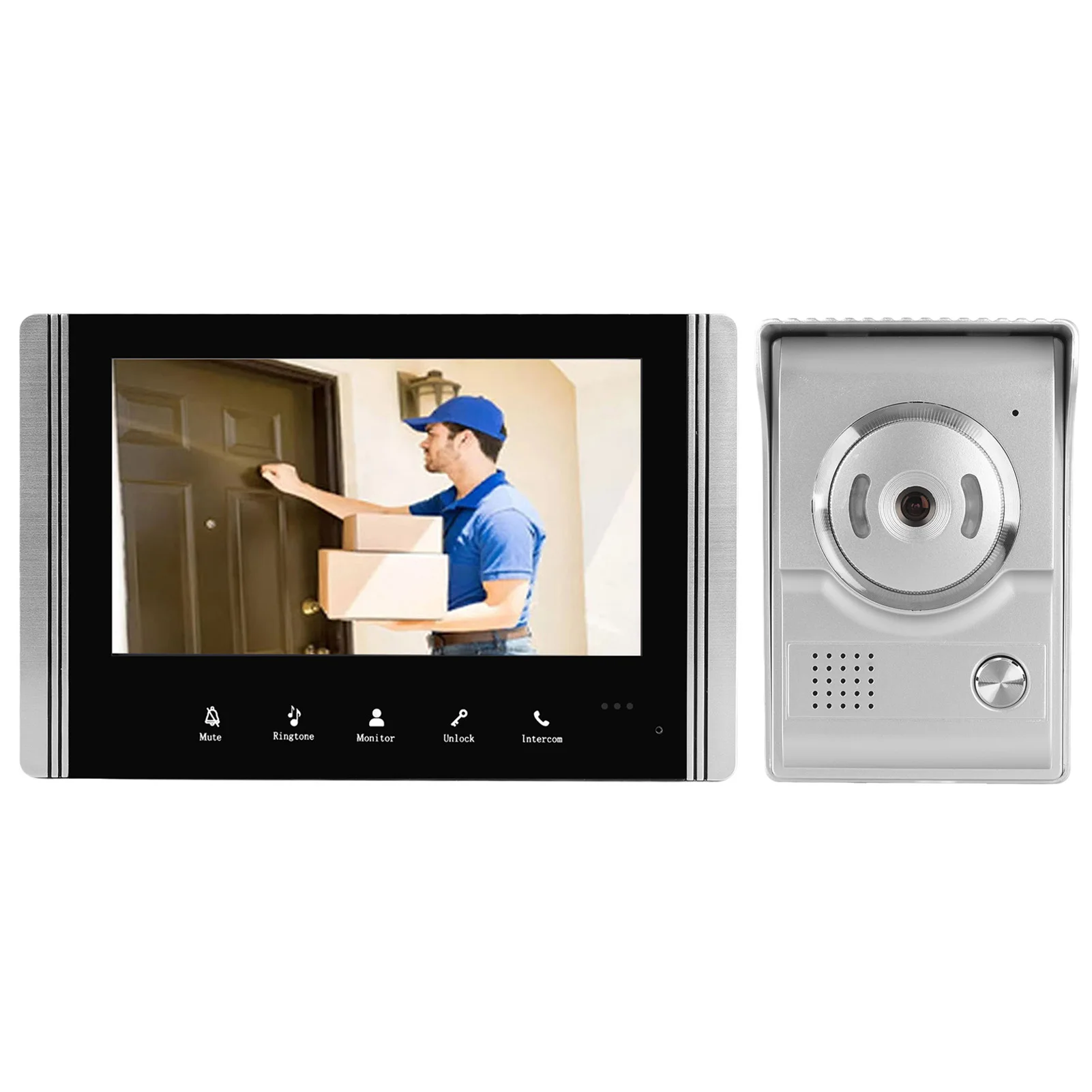 ZK30 Video Doorbell TFT LCD Display 2 Way Talk Touch Button for Home Villa Apartment