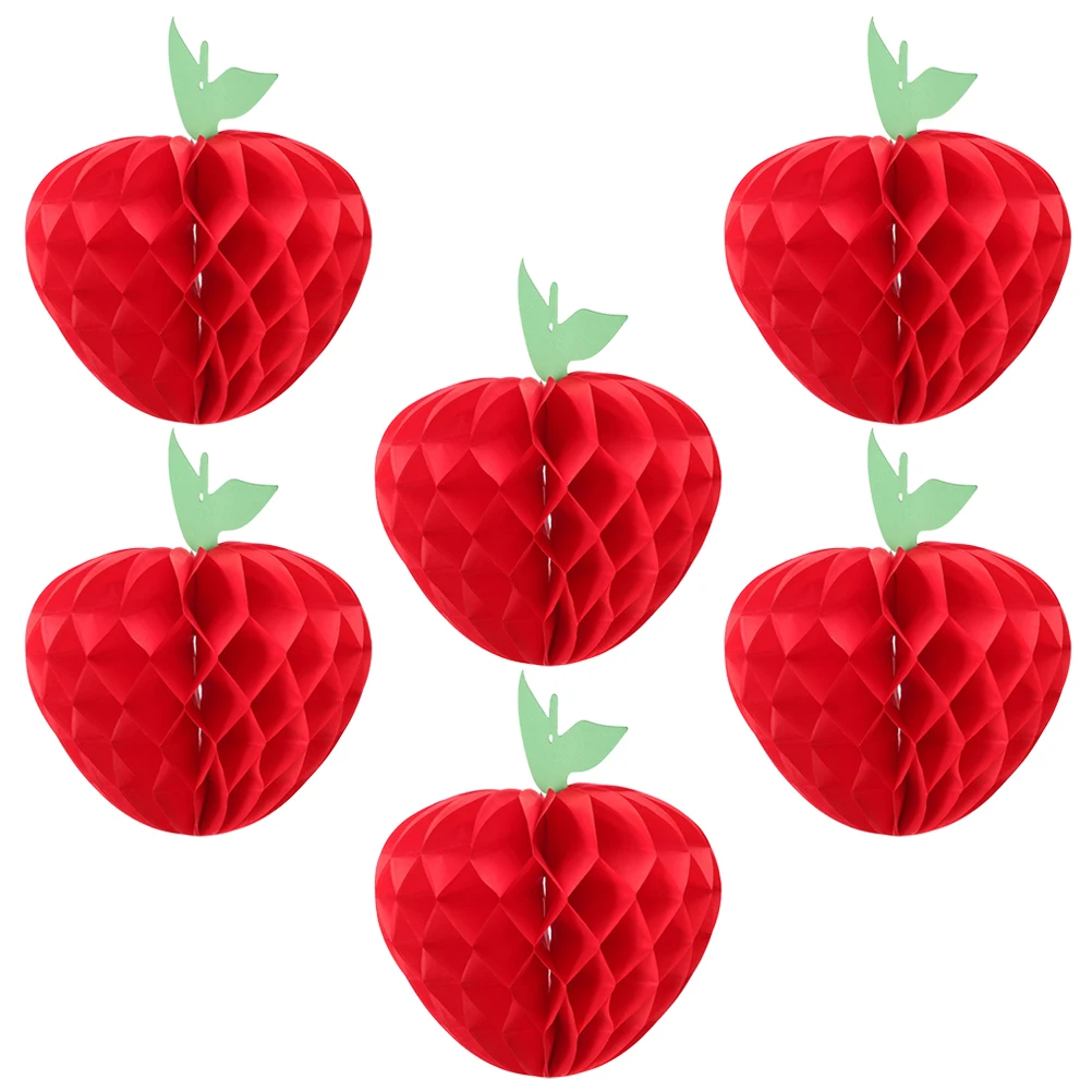 

6pcs Honeycomb Centerpiece Paper Pull Decorations for Party Wedding Baby Shower Red Garland School Decoration Backdrop Hanging