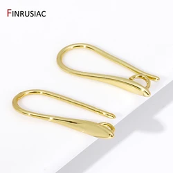 Wholesale 18K Gold Plated Brass Smooth Earwires Earring Hooks With Loop For DIY Earring Making Supplies Fingdings