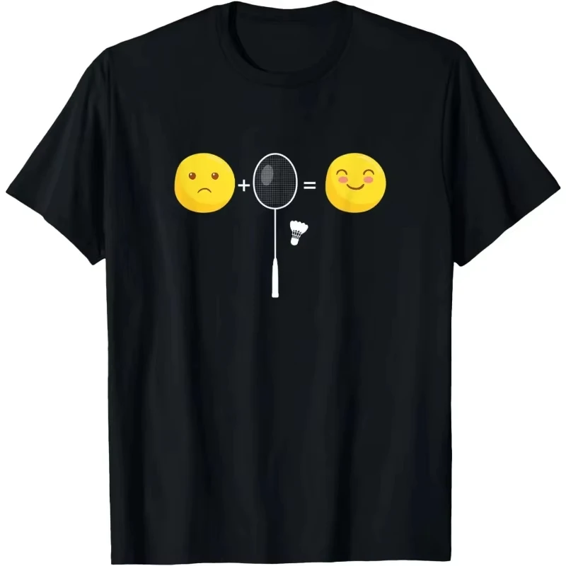 Badminton Love Happy Team Player Coach Funny Graphic Tee Unisex Cotton Casual Short Sleeve Streetwear Tops
