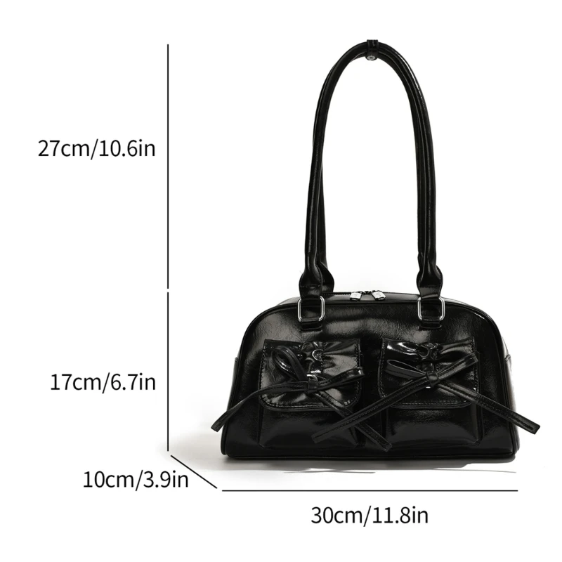 Shoulder Bags for Girl Women Solid Color Handbag Underarm Bag