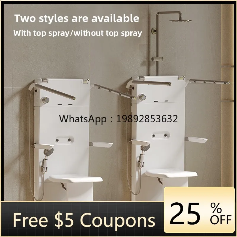 

YFY Elderly Sitting Shower with Constant Temperature, Multifunctional Foldable Bath Chair with Shower Arm