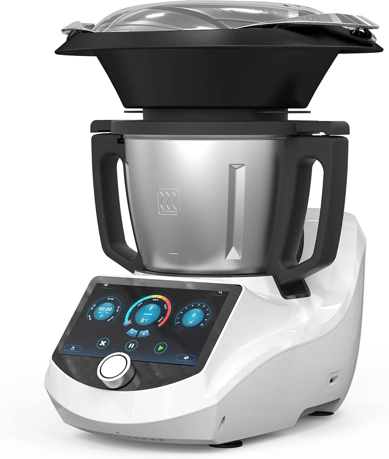 Smart Food Processor UltraCook All-in-One Auto Cooking Machine,3.5L Capacity,600+Online Recipes,Built-in Scale,7 inch TFT Screen