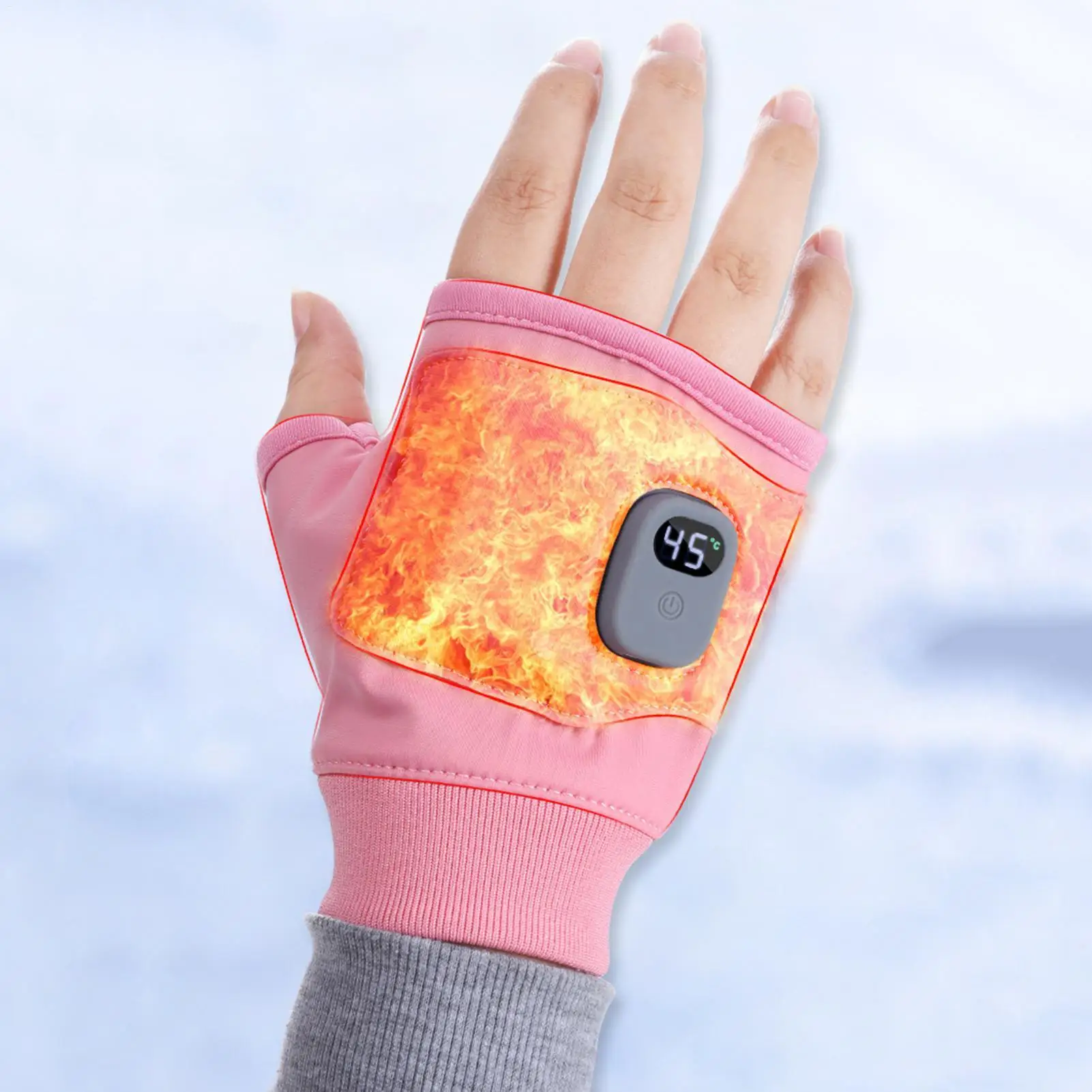 

Thermostatic Skiing Warming Supplies Heated Fingerless Gloves Hand Warmer Gloves for Winter Outdoor Sports Activities Motorcycle