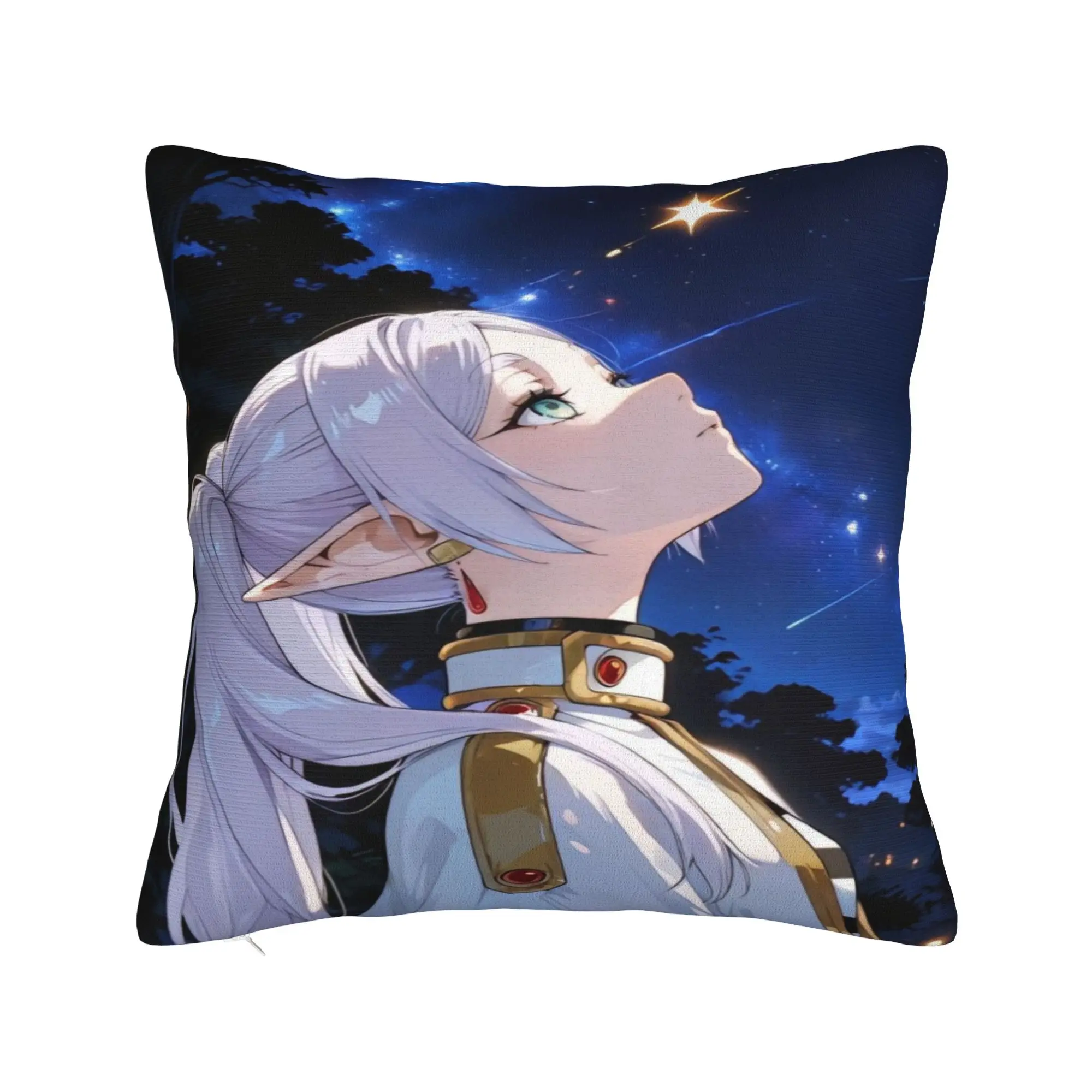 Frieren Beyond Journeys Pillowcases  Fashion Pillow Case For Sofa Couch Bed Living Room Soft Pillow Cover