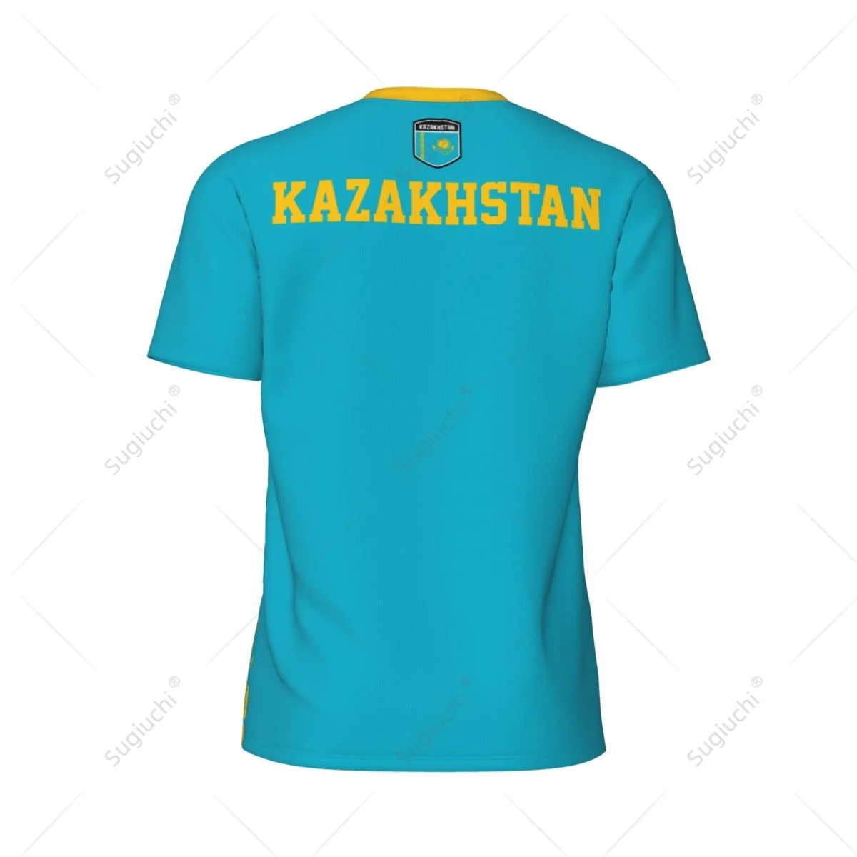 Exclusive design Kazakhstan Flag Grain 3D Printed Men For Running Bike Soccer Tennis Fitness Sports tshirt Mesh Short T-shirt