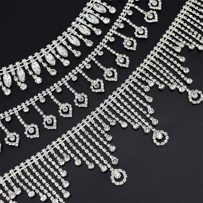 

Free Shipping 5yards Rhinestone crystal Chain Bridal Sash Rhinestone Applique, Wedding Applique,Rhinestone Trimming LSMY258