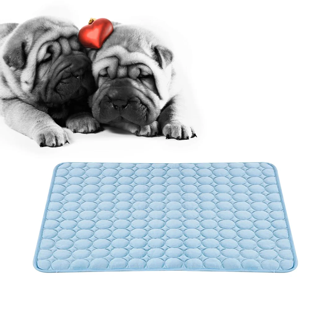 

Self Cooling Dog Cat Blanket Summer Pet Cool Pad Breathable Sleeping Mat 63x50cm Silk Material Self Cooling Dog Blanket