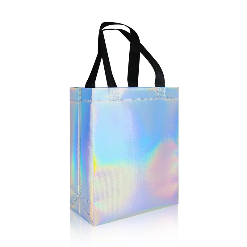 StoBag 25pcs Wholesale Laser Non-woven Tote Bags Shopping Portable Waterproof Storage Reusable Pouch Custom Logo(Extra Fee)