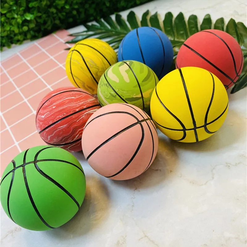 2pcs 6cm ultra hoher elastischer Mini-Gummi kleiner Basketball Dekompression hohl elastischer Ball Kinderspiel zeug Mini-Basketball Geschenk