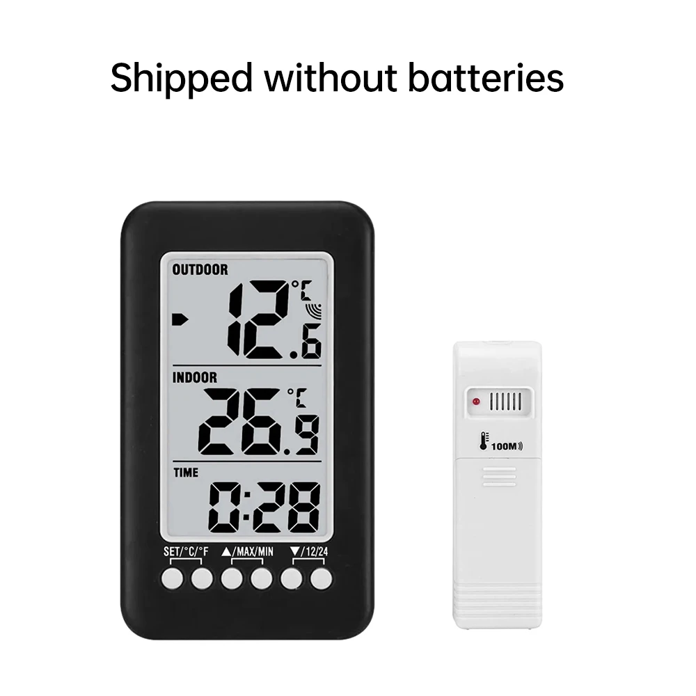 Household Thermometer LCD ℃/℉ Digital Wireless 0~50℃ Indoor -30~70℃ Outdoor Thermometer Clock Temperature Meter With Transmitter