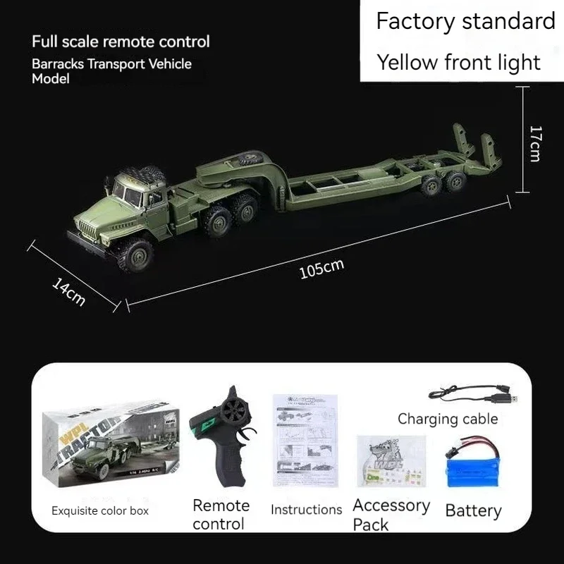 Wpl B36-3 Ural Trailer 1:16 Full Proportion Control Rc Six-wheel Drive Remote Control Off-road Climbing Vehicle Adult Toy Gift