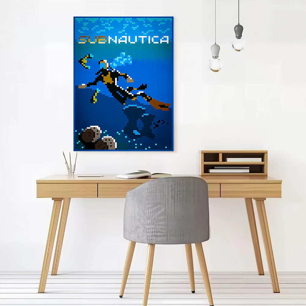 Subnautica Pixel Art Canvas Poster Wall Art Customizable High Quality Printed Picture for Wand Deko Home Decor Accessories Mural