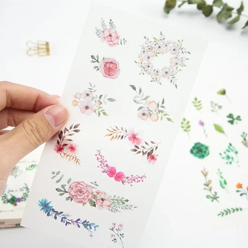 Creative Journal Stickers Midsummer Gown 6Pcs DIY Daily Decoration Vintage Supplies Kawaii Stickers