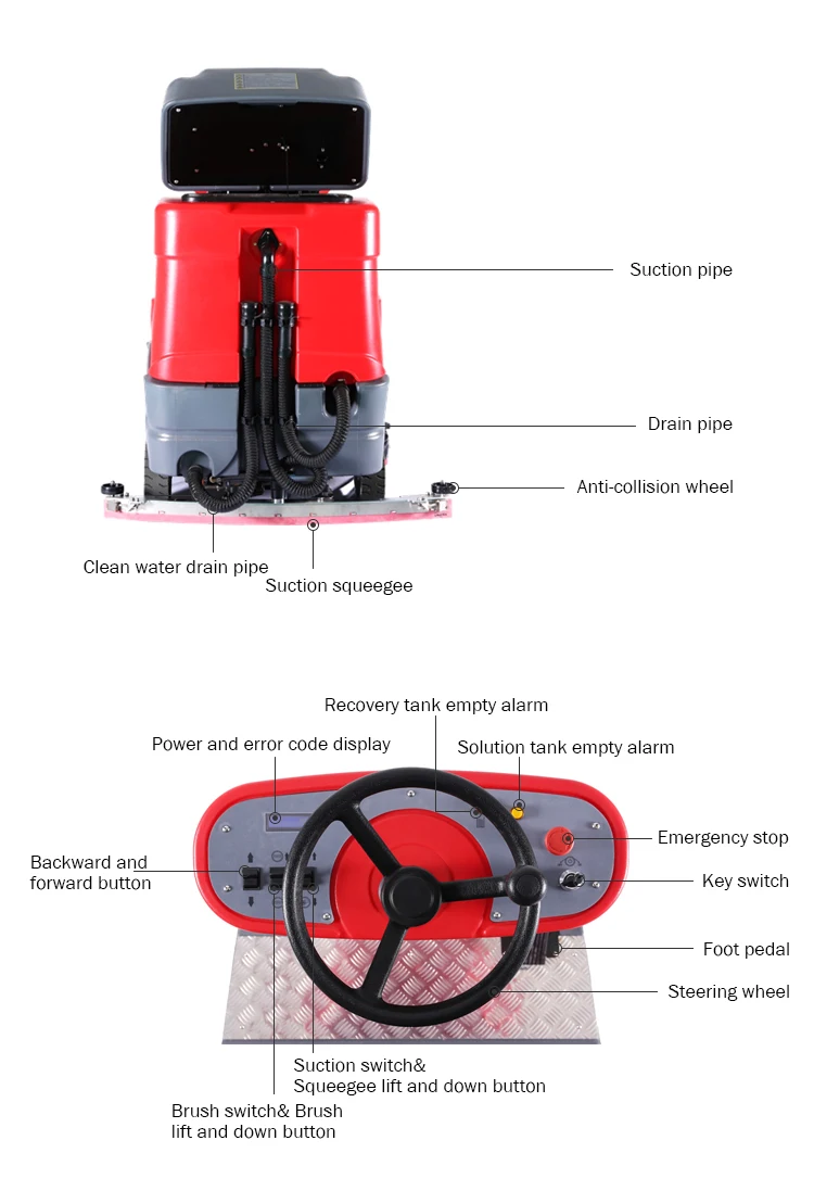 Ronlon RLA860 Electric Scrubbing Floor Cleaning Machine Industrial Floor Scrubber For Sale