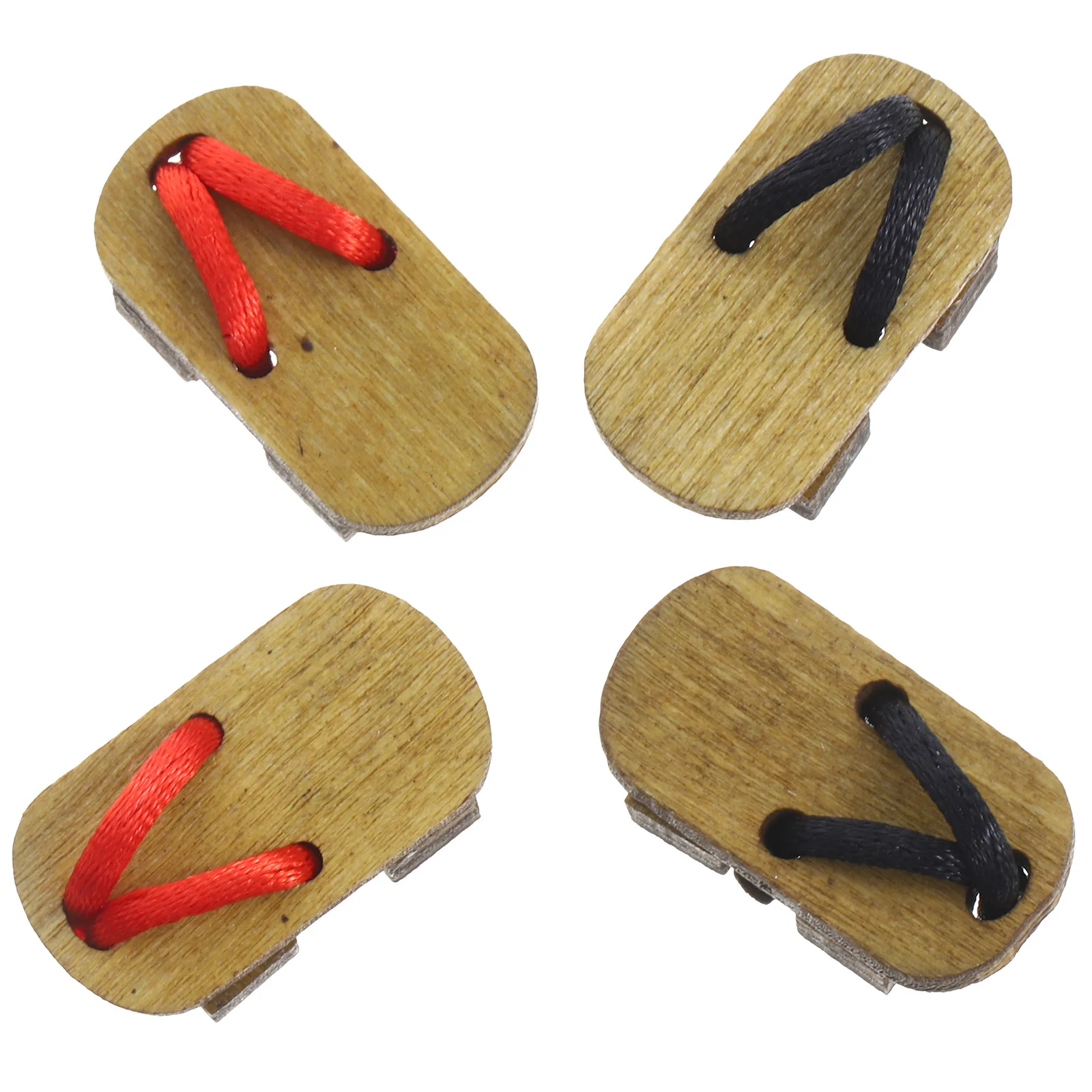 รองเท้าไม้จิ๋ว 2 คู่ วัสดุปลอดภัย สำหรับตกแต่งบ้านจิ๋ว งานฝีมือ โมเดลภูมิทัศน์จิ๋ว รองเท้าตกแต่ง