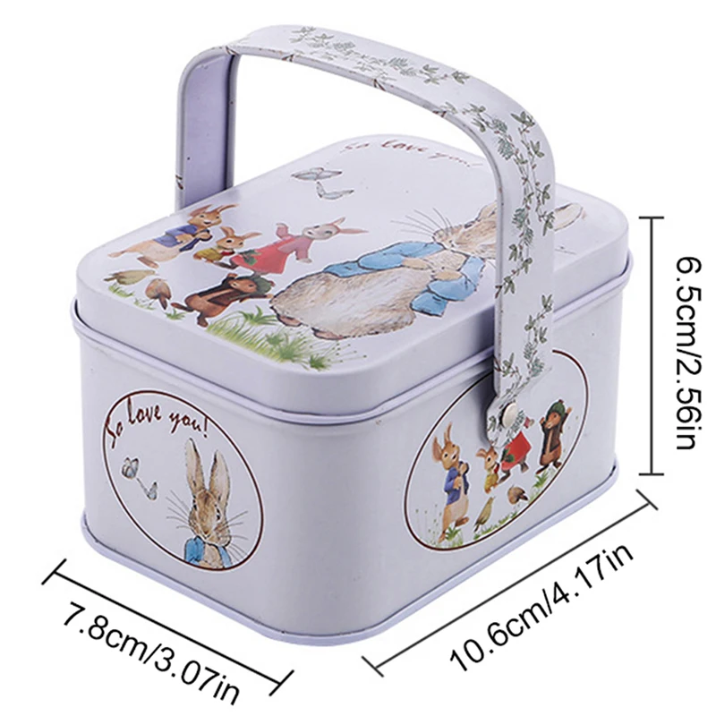 1PC Vintage Small Suitcase Storage Tin Metal Candy Box Gift Cookie Sundries Organizer Can