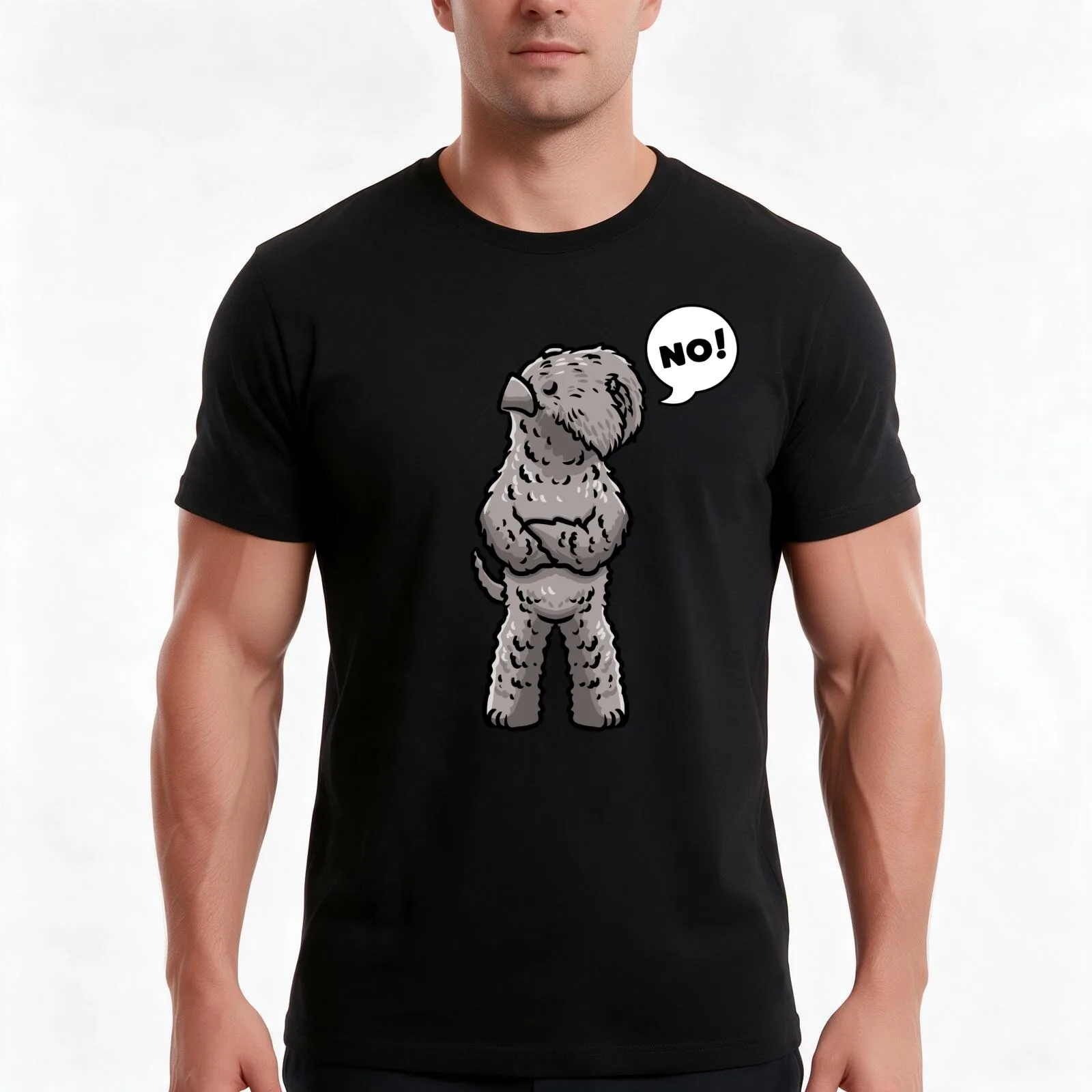Kerry Blue Terrier Dog Stubborn No T-Shirt Summer Casual Cotton Tee Oversized Streetwear Tops Vintage Graphic Print