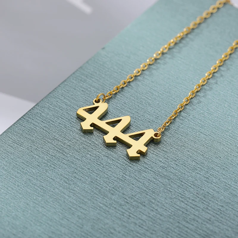 Stainless Steel Angel Number Necklaces 111 222 333 444 Devil Necklace 555 777 888 999 666 Pendant Choker Aesthetic Jewelry image 3