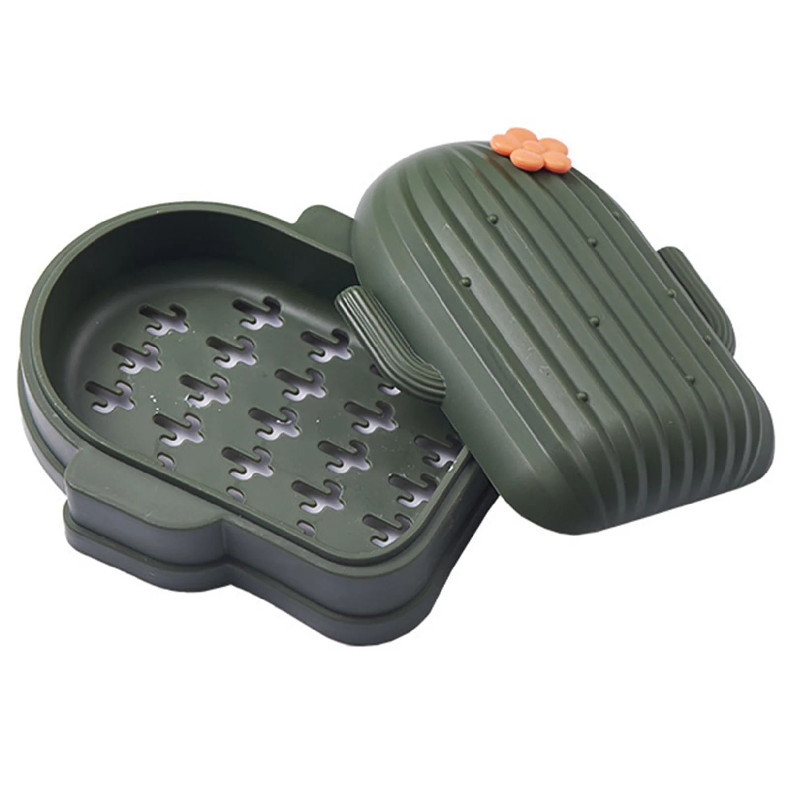 Cactus Shape Soap Dish Cute Plastic Soap Holder Cases Soap Container for Laundry Room Tub Balcony