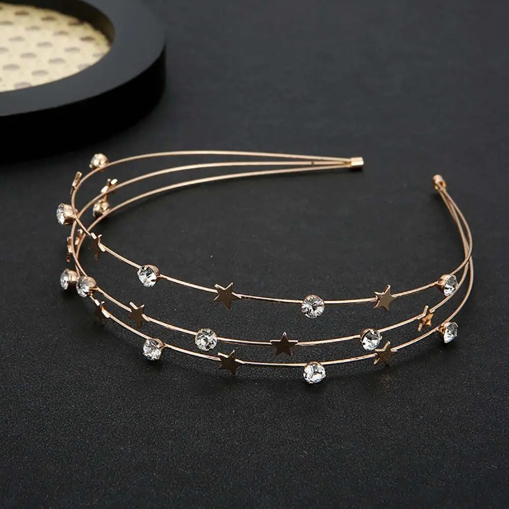 Multi-layer Metal Headband For Women Butterfly Star Moon Hairband  Fashion Hair Hoop Elegant Hair Bands Hair Accessories