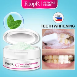 RtopR Teeth Whitening Powder Pearl Essence Natural Dental Toothpaste Toothbrush Kit Oral Hygiene For Remove Stains Plaque 55g