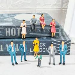 10pcs 1:25/1:30 Scale Mixed Color Model Building People Figures Passengers Train Scenery Standing People Assorted Poses
