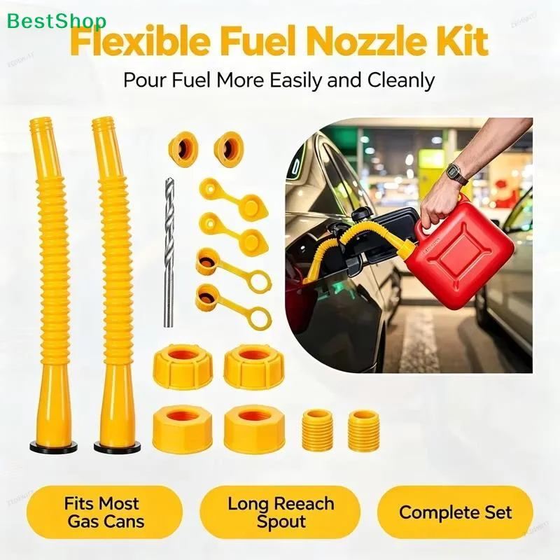 1/2Set Gas Can Spout Replacement Kit Leak-proof Gas Can Nozzle Replacement For Gas Can Ready To Use Upon For Fuel Transfer