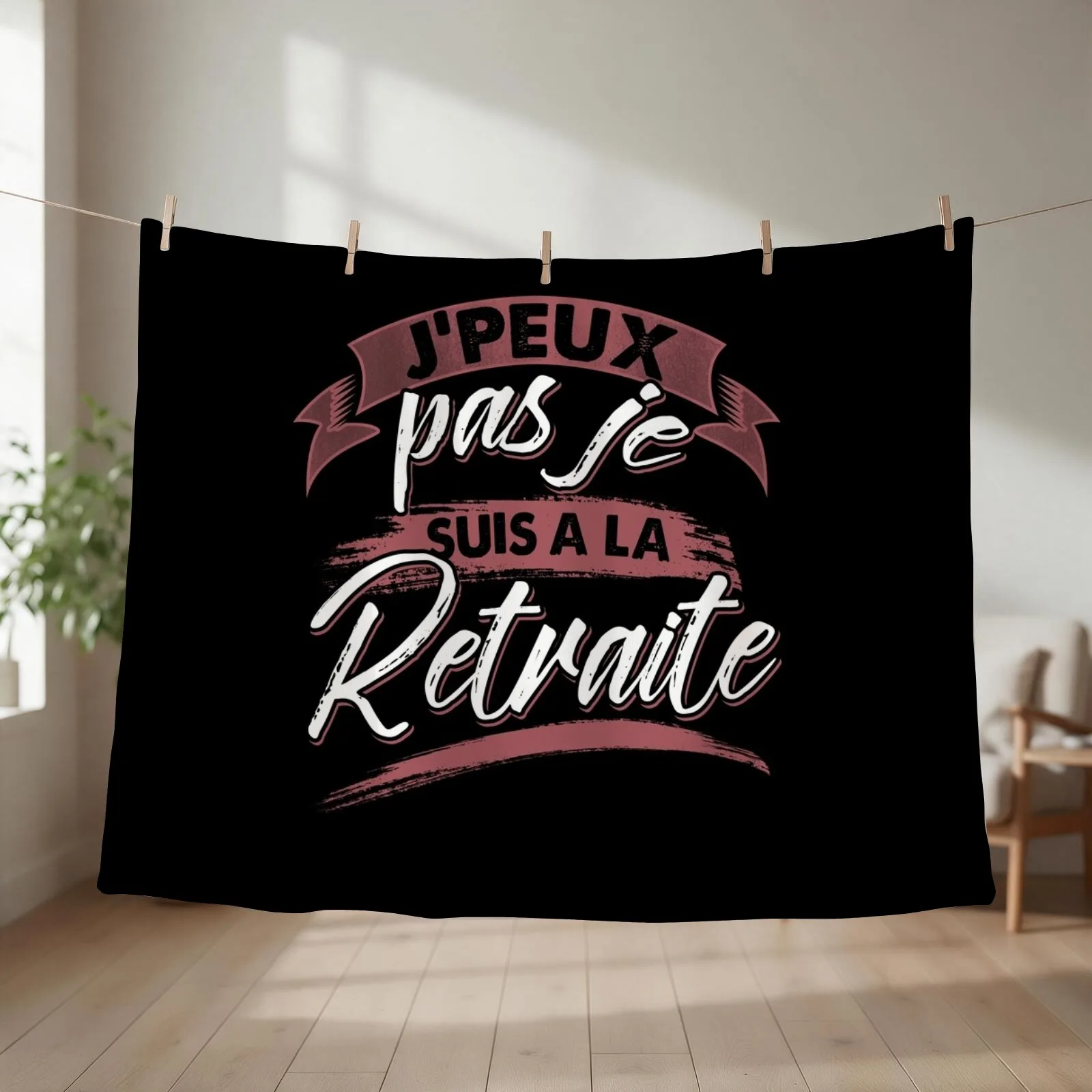 Maillot J'Peux Pas Je Suis A La Retraite Humour Retraité Throw Blanket couch cozy soft plush fuzzy picnic outdoor blanket