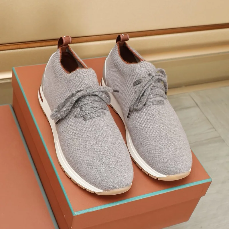 

2025 Autumn New European Style - Knit Breathable Men's Shoes, Flat Slip-On Lazy Shoes, No-Lace Casual Sports