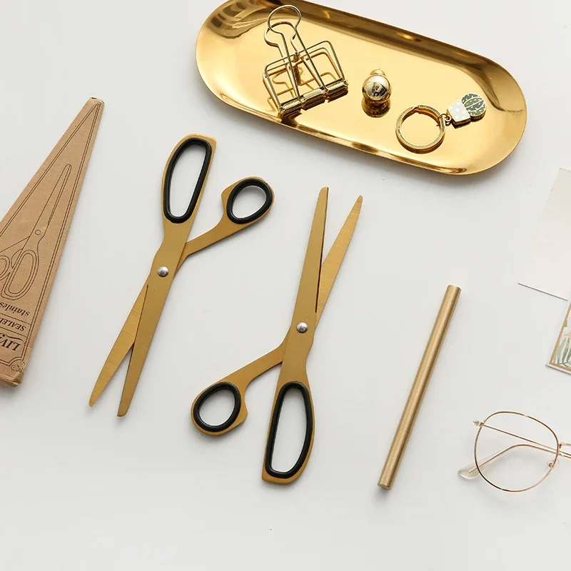 Vintage Brass Scissors Minimallism Utility Knife Paper Cutter Notebook Planner Accessories Stationery Office & School Supplies