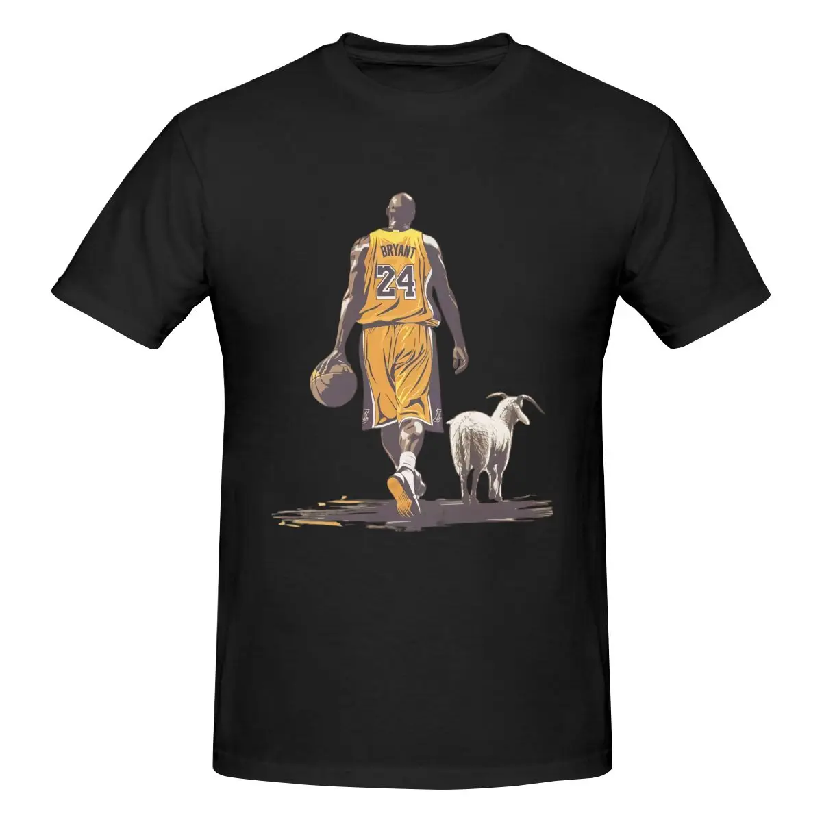 Kobe-Bryant Goat Men's 100% Cotton Short Sleeve T-shirt Top Loose Tshirt