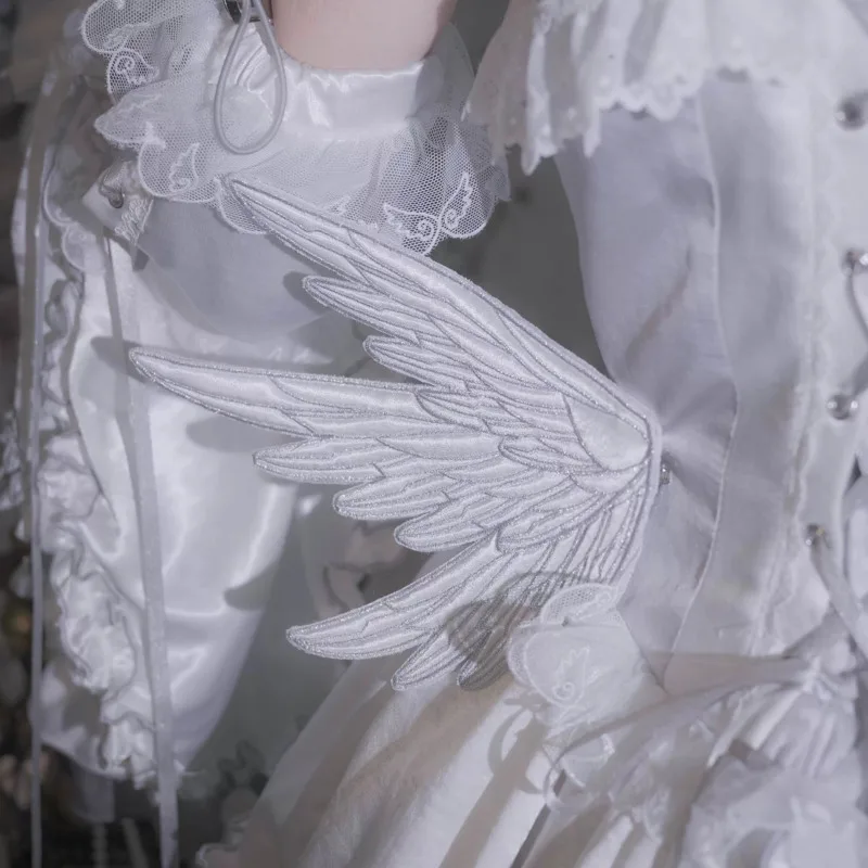Women Metallic Angel Hair Clip Heavy-duty Angel Wings Metal Embroidery Patch Waist Accessory Brooch Side Clip Multi-purpose