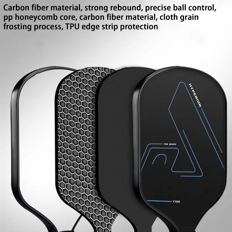 Pás de pickleballs leves t700sc, raquetes de bola de picles de fibra de carbono texturizada, rotação poderosa para esporte