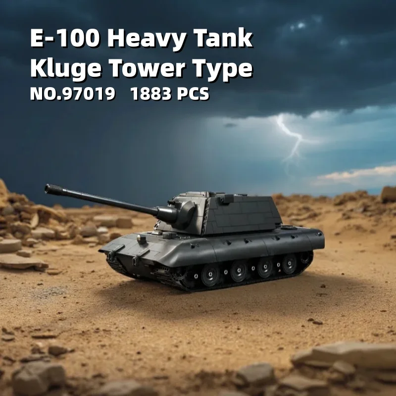 

1883pcs E-100 Heavy Tank Model Kit Kluge Tower Type Building Blocks MOC Assembly NO.97019 Model Collectible Military Tank Toy