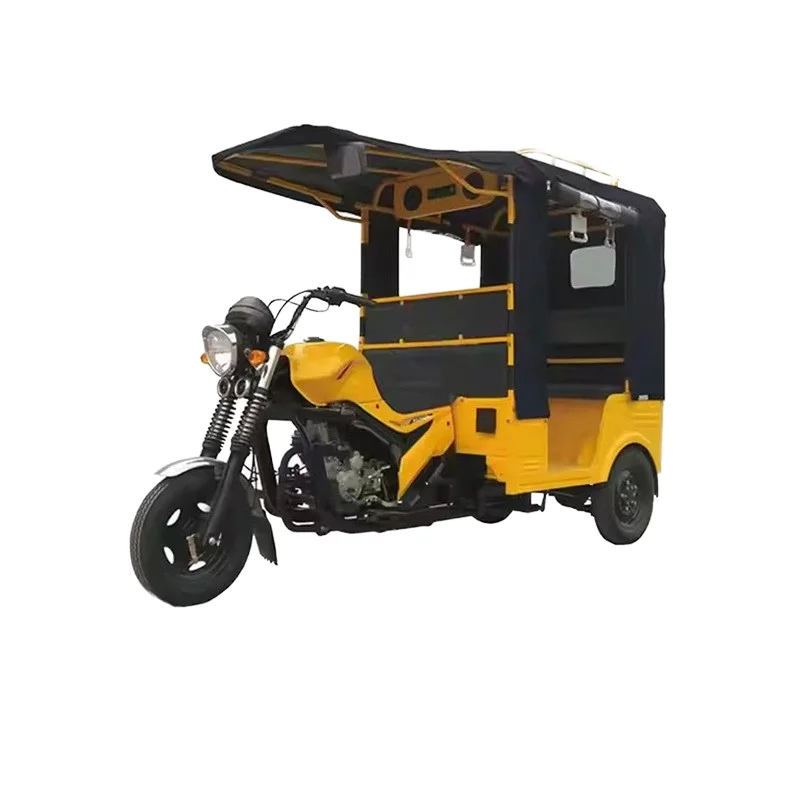 Carga de motocicleta de combustible de tres ruedas personalizada, carga de alta carga, motorizado de 3 pasajeros cerrado