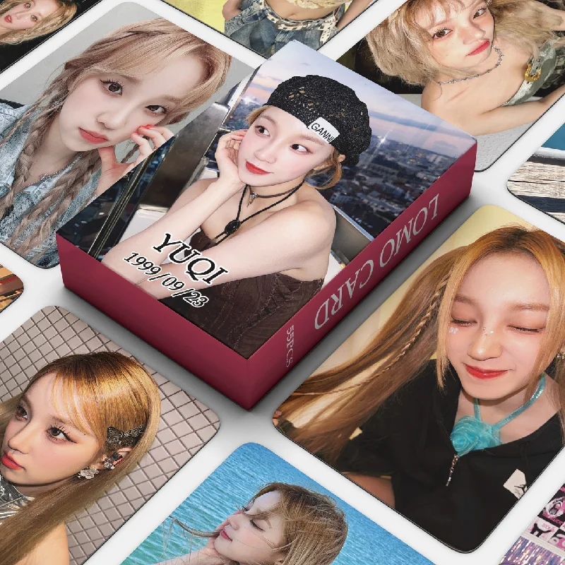 55pcs/set NEW Kpop Idol (G)I-DLE Album HEAT Lomo Cards HD High Quality Photo Card Photocard Pictures YUQI Fans Collection Gift