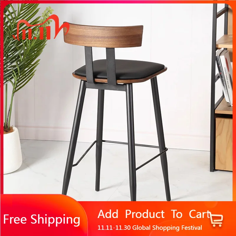 Sgabelli da bar alti con schienale in legno rilassante nero lungo banchi reception sedie da bar mobili nordici Bancos De Bar Lounge Suite